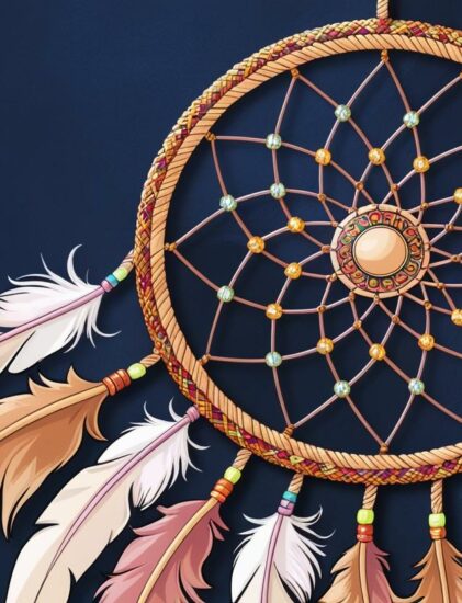 幫我畫一張夢幻的捕夢網