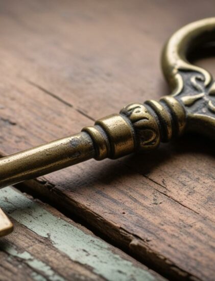 請幫我畫一張古董鑰匙的圖片